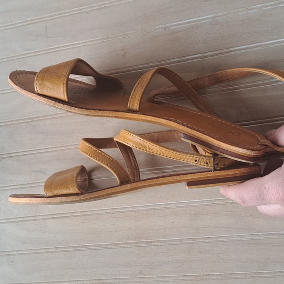 Labu Genuine Leather Stylish Tan Quality Neutral Ankle Strap Leather Sandals - Picture 6 of 8